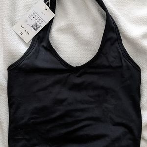 Halter backless workout crop bra